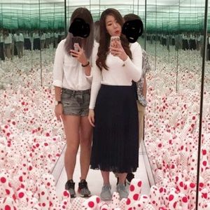 Topshop Pleated Midi Skirt